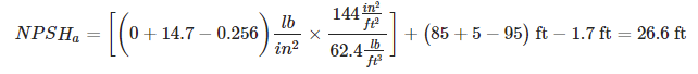 npsha equation for open tank