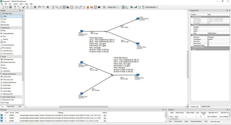 Screenshot of a data analytics software displaying a decision tree model with branching nodes and statistical values, along with toolbars, menus, and data property panels.